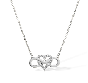 All'ingrosso gioielli moda <span class=keywords><strong>donna</strong></span> alla moda amore a forma <span class=keywords><strong>di</strong></span> <span class=keywords><strong>cuore</strong></span> 8 18K oro placcato collana con ciondolo con pietra <span class=keywords><strong>di</strong></span> zircone regalo - Product Image 6