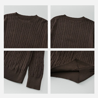 Pull en maille torsadée col rond pour homme, style Old Money, coupe décontractée, manches longues, pour tenue quotidienne (OEM/ODM)