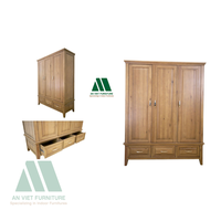 Ensembles de chambre à coucher modernes en bois de haute qualité, faciles à assembler, comprenant lit, armoires et commode, OEM ODM, vente en gros pour hôtels, Vietnam, garantie 1 an