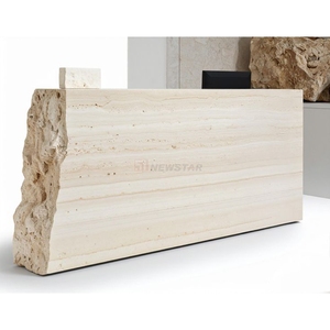 Newstar biểu tượng tùy chỉnh nhà máy bán hàng trực tiếp giá bất ngờ Salon đồ nội thất bàn tiếp tân bàn travertine tiếp nhận truy cập - Product Image 5