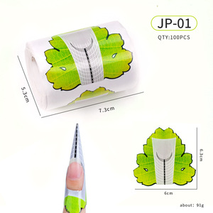 100 autocollants adhésifs pour ongles, gabarits d'extension en gel UV acrylique pour manucure - Product Image 2