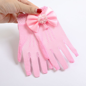 Gants pour enfants en maille avec nœud et fleur de perles, pour décoration de fête, mariage, événements et cadeaux de fête, vente en gros - Product Image 6