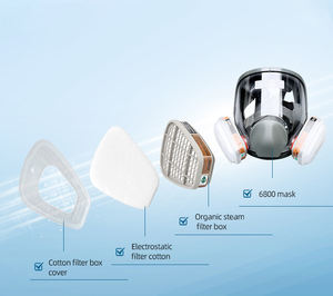 Masker Gas Silikon Transparan Full-Face Model 6800, Dapat Digunakan Kembali, Dapat Dicuci, Perlindungan All-in-One dengan Filter untuk Pengecatan Industri - Product Image 2