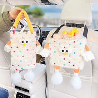 Poubelle de voiture en tissu à grands yeux mignons et boîte à mouchoirs, support multifonctionnel pour parapluie de voiture, organisateur suspendu pour siège arrière