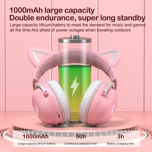 <span class=keywords><strong>ONIKUMA</strong></span> <span class=keywords><strong>X11</strong></span>, Auriculares para Juegos con Diseño de Orejas de Gato, Iluminación RGB, Compatibles con PS5, DJ, Teléfono Móvil, Controlador Dinámico, Cableados, Apt-X - Product Image 6
