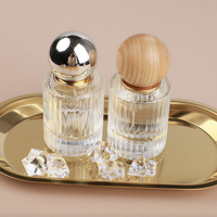 Flacons de parfum en verre ronds de 30 ml avec vaporisateur diffuseur, prêts à la recharge, bouchon à vis en aluminium, pour huiles essentielles et parfums – En stock