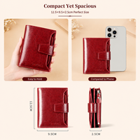 Dompet Kulit Khusus Wanita dengan Tempat Kartu RFID |   Dompet Wanita |   Dompet Koin Resleting Kapasitas Besar