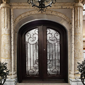 2025 nuevo estilo francés moderno barato entrada superior moda puerta clásica características <span class=keywords><strong>de</strong></span> seguridad frontal hierro forjado ceja diseño elíptico - Product Image 2