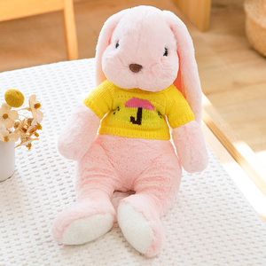Thoải mái PP bông phim hoạt hình thỏ cho giấc ngủ và các bên Big-eared Easter Bunny mềm đồ chơi sang trọng trong áo len - Product Image 6