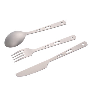 Couteau, fourchette et cuillère en titane, <span class=keywords><strong>couteaux</strong></span> à manche en titane - Product Image 1