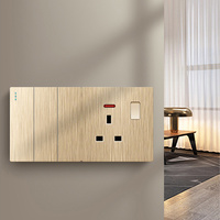 Interrupteur mural tactile intelligent 20A DP en argent brossé, panneau PC gaufré plaqué, style rétro, plusieurs couleurs en stock pour 220V