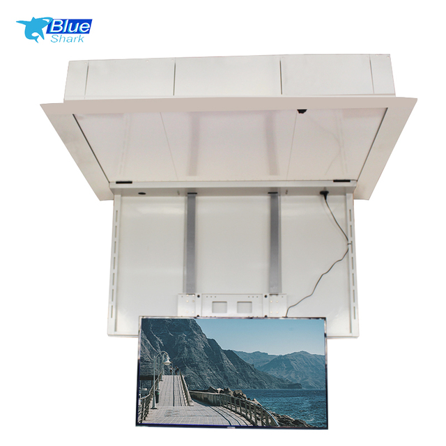 Blue Shark Automatic Concealed Electric Remote Control TV Lifting Mechanism White/Black 32"-65" Flat-Panel TV Mounts Carts for