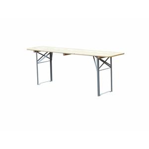 Mesa plegable Ideal barniz natural. Mesa 220 x 70 cm, estructura verde - Product Image 1