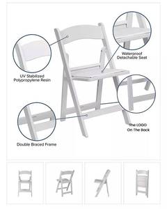 Outdoor <b>Garden</b> Wedding Banquet Hotel Restaurant Party <b>White</b> Resin <b>Plastic</b> Foldable Dining <b>Chairs</b> - Product Image 4