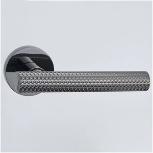 Poignée de porte en alliage de zinc PVD doré, symétrique, pour entrée d'appartement, chambre d'hôtel, avec mécanismes de verrouillage et barres de traction - Product Image 3