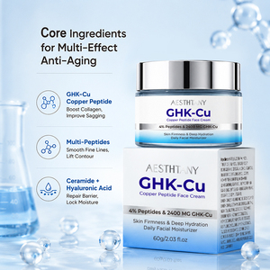 Crème Visage au Cuivre et Peptides AESTHTANY <span class=keywords><strong>pour</strong></span> Peaux Sensibles - Éclaircissante, Raffermissante, Nourrissante, Hydratante, Adoucissante, Application Non Collante - Product Image 5