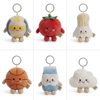 Porte-clés en peluche personnalisé OEM, Porte-clés en peluche nuage, Pendentif en peluche boîte mystère, Mascotte de marque en peluche sur le thème de la boulangerie, Fabricant, Conception personnalisée, CE