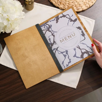 Carpeta de Menú de Madera con Correa de Cuero, Cubierta para Lista de Vinos de Restaurante, Porta Menús Personalizado