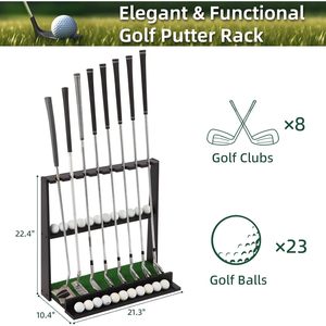 Supporto per palline da Golf in legno salvaspazio Premium per 8 mazze e 22 palline - Product Image 2