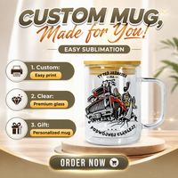 Vente en gros OEM/ODM – Tasse à café double paroi 16 oz avec poignée pré-percée, couvercle en bambou, mug globe à neige, verrerie créative pour cadeau