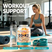 Kapsul Vitamin D3 K2 5000 IU Magnesium B6 Zinc Quercetin untuk Kesehatan Energi, Imunitas, dan Otot (Grosir)