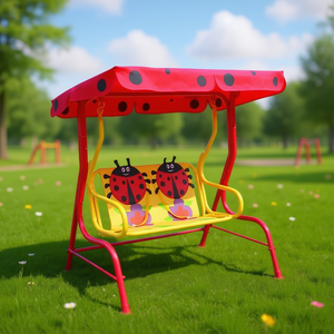 เก้าอี้โยกเด็กทรงเต่าทองพร้อมหลังคา 115 ซม. อุปกรณ์สนามเด็กเล่นกลางแจ้ง - Product Image 3