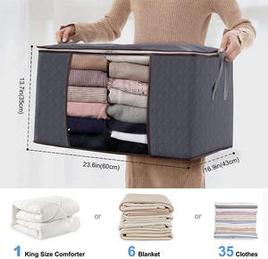 Extra Capacity Clothes <b>Storage</b> <b>Bag</b> Organizer <b>clear</b> Window Foldable Quilt <b>Storage</b> <b>Bag</b> Clothing <b>Storage</b> Box with Zipper - Product Image 2