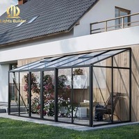 Verre de sécurité laminé, véranda en aluminium, protection UV, toit rétractable, structure incassable, espace extérieur pour jardin