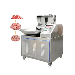 Chopper Frozen Meat Mince Food Processing Machine For Sausages Salami Cut Up Meat Bowl Cutter 20 Liter