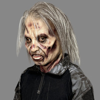 Masque de fantôme en silicone ultra-réaliste à cheveux longs personnalisé, masque de cosplay, masque de simulation, accessoire de maquillage
