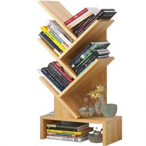 Étagère à livres en bois design arbre minimaliste moderne, étagère à livres en forme d'arbre à 5 niveaux avec étagère ouverte inclinée <span class=keywords><strong>pour</strong></span> la décoration de la pièce - Product Image 1
