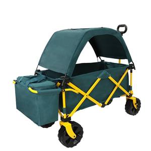 Carro de playa plegable portátil para niños, sombrilla para acampar y caminar, remolque plegable con techo - Product Image 2
