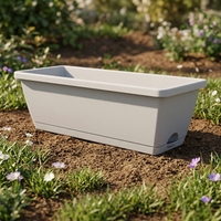 Jardinière carrée en plastique classique et minimaliste pour patio extérieur, auto-arrosante avec trou de drainage, pour suspension ou pose au sol, décoration de jardin et de maison, durable