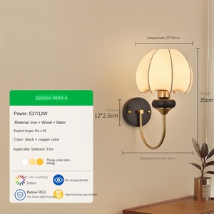 ไฟ LED ติดผนังภายในสุดสร้างสรรค์ทำจากผ้าเงาสุดหรูไฟกลางคืนสำหรับห้องนั่งเล่นห้องนอนบ้านทางเดินวัสดุร่างกาย - Product Image 2