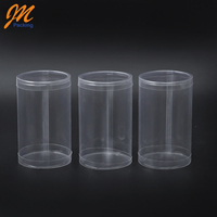 Boîtes d'emballage cylindriques en plastique avec fermeture en étain, boîte en plastique transparente de forme ronde, emballage cylindrique en plastique acétate transparent