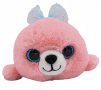 Peluche Mini Phoque de 14 cm avec Nœud Papillon, Adorable Animal Marin en Peluche, Douce Poupée de Petite Taille