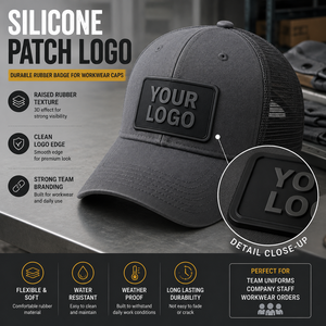 Gorra Trucker de Malla con Parche de Silicona y Logotipo Personalizado, Parte Delantera de Algodón, Ajustable con Cierre a Presión, para Uniformes de Personal y Equipos - Product Image 3