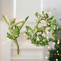 Décorations de Noël nordiques populaires, style forêt verte, papillon et renne, prix d'usine, décorations suspendues de Noël