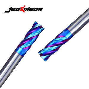 Jeekvisen Haute Qualité 66 Degrés 4 Flûte Longue Fraise Nano Bleu Enduit Carbure pour Acier CNC Contrôle 8mm Tige Diamètre Boîte - Product Image 2