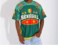 Camisetas Extra Grandes para Hombre al por Mayor de Fábrica, Poliéster 200GSM, Impresión por Sublimación, Jersey Deportivo de Fútbol SENEGAL, Talla 6XL