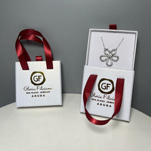 Mode Sieraden Verpakking Papier Glijdende Lade Doos Ketting Oorbel Armband Ring Doos Aangepaste Sieraden Doos Met Lint Handvat - Product Image 3