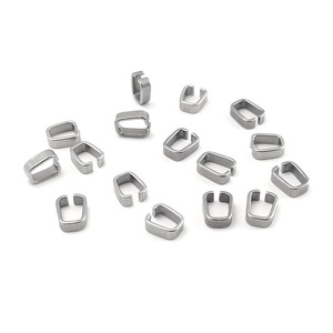 Cierre en forma de U de acero inoxidable, clip cuadrado para colgante, para fabricación de joyas, accesorios DIY, venta al por mayor, accesorios metálicos 304 - Product Image 1