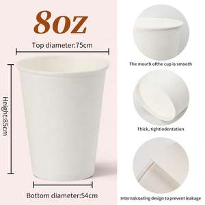 4oz <b>8oz</b> 12oz 16oz Custom Logo Biodegradable Eco-Friendly Disposable Single Wall Food Grade HACCP Certified Hot <b>Coffee</b> Paper <b>Cup</b> - Product Image 6