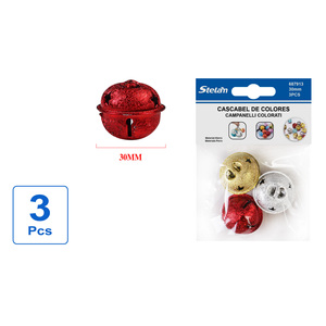 Cloches d'étoiles colorées de 30mm Set 3PC Gold Silver Red pour la décoration ou l'artisanat - Product Image 1