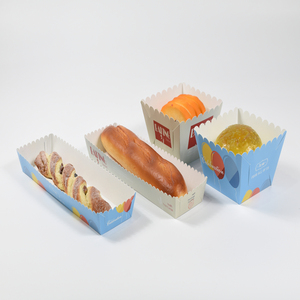 Disposable cardboard burger box paper meal boat tray box paper tray for waffle or sandwich