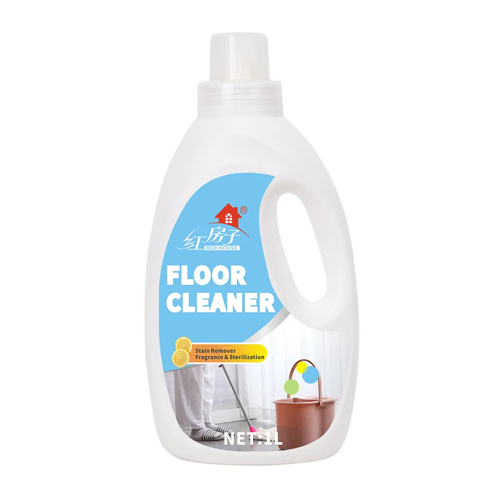 Limpador de pisos doméstico de marca própria, detergente líquido para limpeza de pisos, logotipo personalizado de 1L