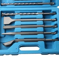 Jeu de 17 forets à percussion électrique, queue carrée, diamètre 20 mm, burin pour maçonnerie, longueur totale 260 mm, garantie 1 an