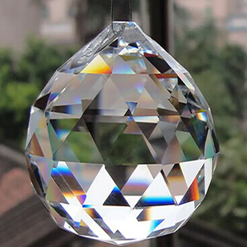 prisms crystal glass ball with hole for suncatcher chandelier hanger 4cm