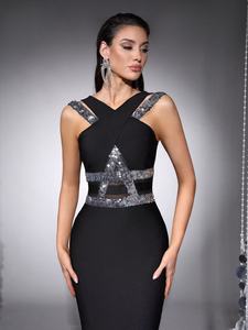 Robe de soirée longue à paillettes et courbes, robe décontractée sexy et luxueuse pour <span class=keywords><strong>femme</strong></span>, fabriquée par un fabricant OEM - Product Image 5