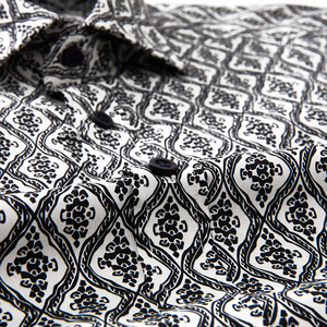 Camisas de Tela Estampada Digital 100% Algodón de Lujo Ligero, Vestido Casual para Hombre, Primavera Otoño - Product Image 2